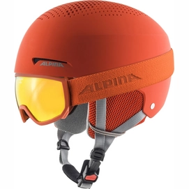 Casque de Ski Alpina Kids Zupo Set +Scarabeo Jr Pumpkin Orange Matt-48 - 52 cm