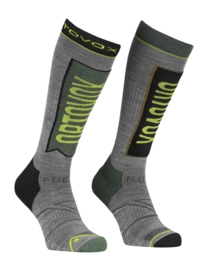 Skisokken Ortovox Herren Free Ride Long Socks Grey / Yellow / Black