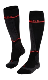 Skisokken Falke Women SK Compression Energy Black-Neon Red