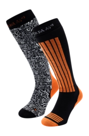 Skisokken Poederbaas Unisex Ski Socks Orange 2 pack Anatomische pasvorm