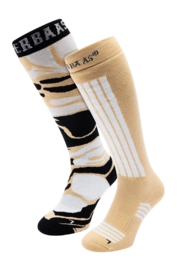 Skisokken Poederbaas Unisex Ski Socks Warm Sand (2 pack)