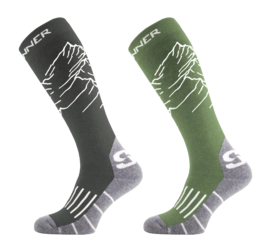 Skisokken Sinner Men Mountain Green Black Double Pack