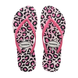 Slipper Dames Havaianas Slim Animals White Pink