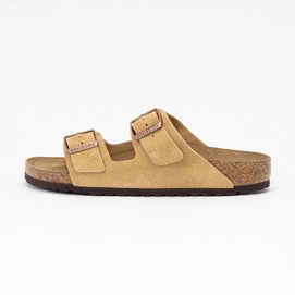 Slipper Birkenstock Women Arizona Suede Leather Latte Cream Narrow