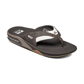 Slipper Reef Leather Fanning White Brown