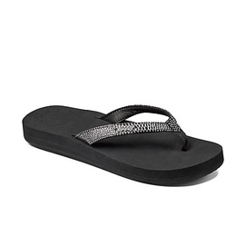 Flip Flops Reef Star Cushion Sassy Black Silver-Shoe Size 8