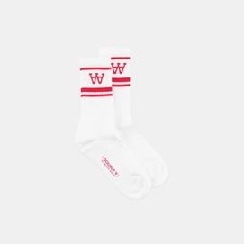 Socks Wood Wood Mens Con White Red