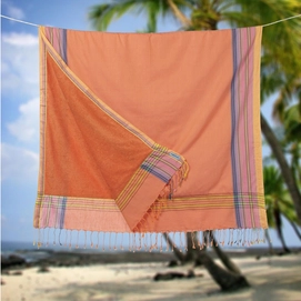 Kikoy Pure Kenya Towel Soft Orange Multi (Badstof)