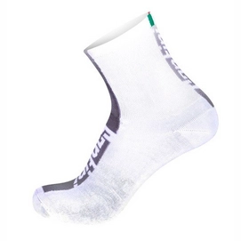 Wielrensokken Santini Flag Coolmax Mid Profile Socks White-Schoenmaat 44 - 47