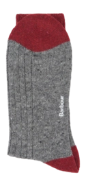 Sok Barbour Men Houghton Socks Mid Grey/Red