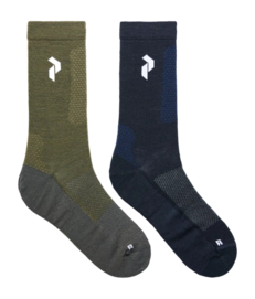 Sok Peak Performance Unisex Hiking Socks Terrain Tan Blue Shadow (2-Pack)