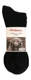 Socken Woolpower Sock Logo Classic 400 Unisex Black (2er-Pack)