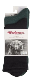 Socken Woolpower Socken Classic Logo + Liner Forest Green/Black (2er Set)