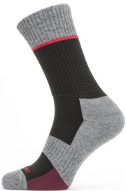 Sok Sealskinz Unisex Solo QuickDry Mid Length Black Red Grey