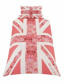 Dekbedovertrek Union Jack Rose Katoen