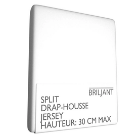 Split Hoeslaken Briljant Wit (Jersey)-140 x 200/220 cm