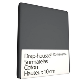 Drap-housse Surmatelas Romanette Anthracite (Coton)