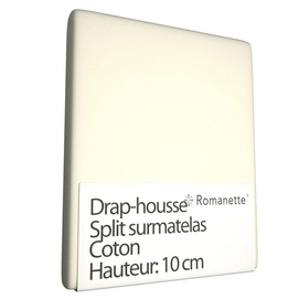 Drap-housse Split Surmatelas Romanette Ivoire (Coton)-160 x 200 cm