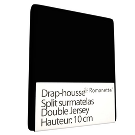 Drap-Housse Surmatelas Lit Articulé Tête Relevable Romanette Noir Double Jersey-Lits-Jumeaux (160 x 200/210/220 cm)