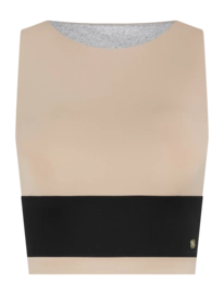 Sport BH House of Gravity Women Gravity Crop Top Pearly Sand X Black Sapphire
