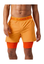 Sportbroek Björn Borg Men Borg 2 In 1 Shorts Sun Orange