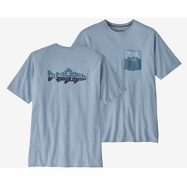 T-shirt Patagonia Homme Wild Waterline Pocket Responsibili Tee Bleu vapeur-S