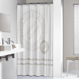 Rideau de Douche Sealskin Stencil Taupe