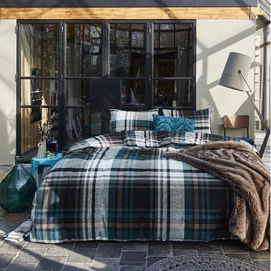 Beddinghouse Stewart Aqua Blue Dekbedovertrek Flanel