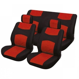 Stoelhoesset Carpoint Rood Zwart (6-delig)