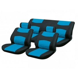 Stoelhoesset Carpoint Blauw Zwart (6-delig)