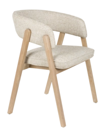Zuiver Bright Eetkamerstoel Armleuning Beige