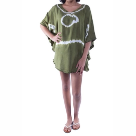 Robe de plage Pure Kenya Batik Short Dress Army Green-Taille unique