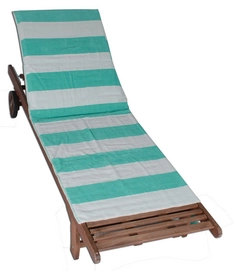 Strandlaken Simpele Streep Wit/Aqua