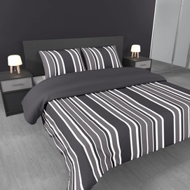 Dekbedovertrek Ambianzz Stripe Grijs Satijn