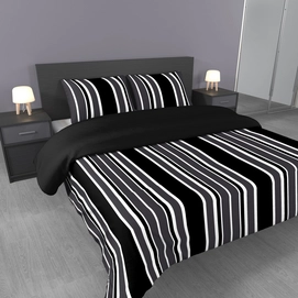 Dekbedovertrek Ambianzz Stripe Zwart Satijn