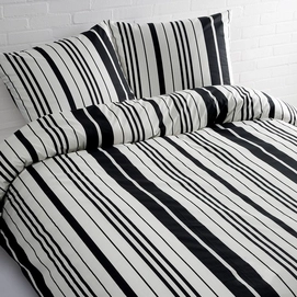 Dekbedovertrek DayDream Stripe Zwart/Wit Katoen