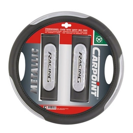 Stuurhoes met Gordelhoezen Carpoint Zwart Zilver