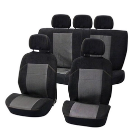 Stoelhoesset Carpoint Suede Zwart (9-delig)
