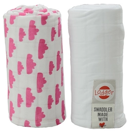 Multidoek Lodger Swaddler Hydrofiel Rosa White (2-delig)