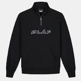 Sweater Olaf Men Italic Zip Mock Black