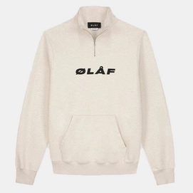 Sweater Olaf Men Italic Zip Mock Ecru Heather-XL