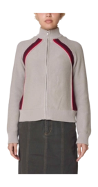 Sweater Obey Women Lizzie Zip Mock Oatmeal Heather