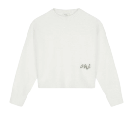 Pullover Olaf Hussein Fluffy Script Logo Knit Damen Off-White