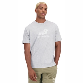 T-Shirt New Balance Essentials Stacked Logo Cotton Men Athletic Grey