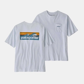 T-Shirt Patagonia Men Boardshort Logo Pocket Responsibili Tee White-XL