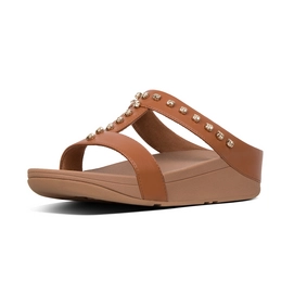 FitFlop Fino™ Treasure Slide Light Tan