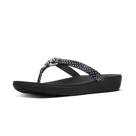 FitFlop Hoopla™ Toe Post Black Snake
