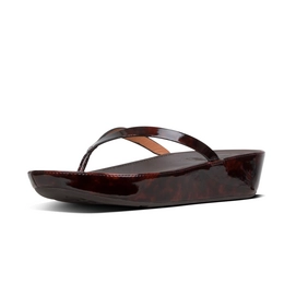 FitFlop Linny™ Tortoiseshell Toe Post Chocolate Brown Turtle