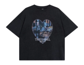 T-Shirt Alix The Label Women Heart Photoprint Charcoal Grey