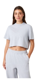 T-Shirt Björn Borg Women Studio Oversized Cropped Light Grey Melange